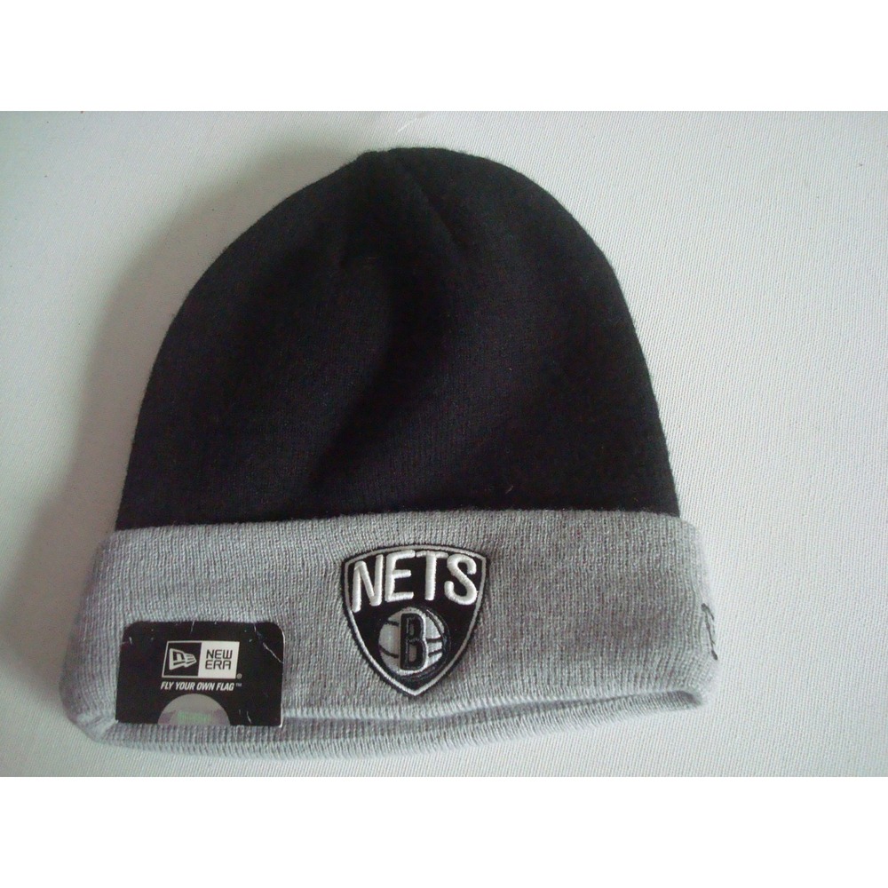 NEW JERSEY NETS NEW ERA   BEANIE‎ KNIT TOBOGGAN HAT CAP 00S Y2K VINTAGE L1